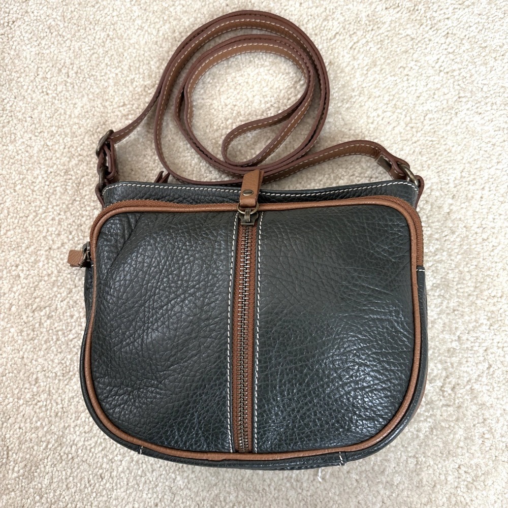 Sundance Crossbody Bag Purse Green Pebbled Leather Mini Italy